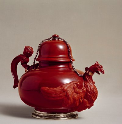 Tetera de gres rojo de Meissen, modelada por Johann Christoph Ludwig von Lucke, c.1730 de German School